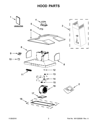 Hood Parts Diagram and Parts List for KVIB602DSS3  Whirlpool Range Hood