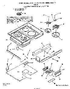 Main Top Diagram and Parts List for H9608*0  Roper Range