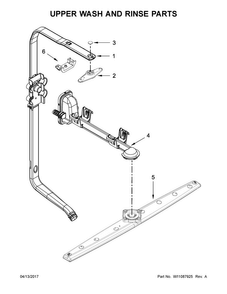 Upper Wash And Rinse Parts Diagram and Parts List for WDTA50SAHZ0  Whirlpool Dishwasher