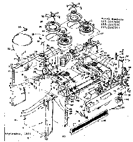 Top Section And Outer Body Diagram and Parts List for 1553567200  Kenmore Range