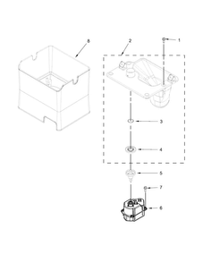 Motor And Ice Container Parts Diagram and Parts List for WRF757SDEE00  Whirlpool Refrigerator
