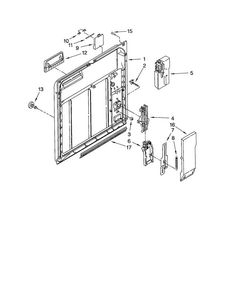Inner Door Diagram and Parts List for DU850DWGB2  Whirlpool Dishwasher