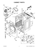 CABINET PARTS Diagram and Parts List for WGD70HEBW1  Whirlpool Dryer