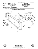 CONTROL PANEL Diagram and Parts List for DU1800XT1  Whirlpool Dishwasher