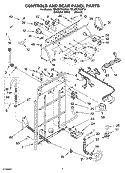 CONTROLS AND REAR PANEL PARTS Diagram and Parts List for 7MLSR7533PT0  Whirlpool Washer