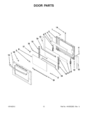 DOOR PARTS Diagram and Parts List for SF216LXSQ3  Whirlpool Range