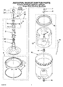 AGITATOR, BASKET AND TUB PARTS Diagram and Parts List for LSQ9549LQ3  Whirlpool Washer