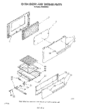 OVEN DOOR AND BROILER Diagram and Parts List for SF3000ERW1  Whirlpool Range