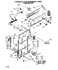 Controls And Rear Panel Diagram and Parts List for 6MAX5133VW1  Whirlpool Washer