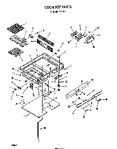 Cook Top Diagram and Parts List for 2496*2  Roper Range
