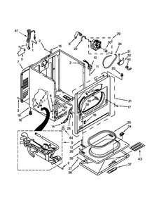 Cabinet Parts Diagram and Parts List for 7MWGD1800DM0  Whirlpool Dryer