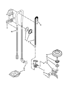 Fill, Drain And Overfill Parts Diagram and Parts List for KUDS30FXPAA  KitchenAid Dishwasher