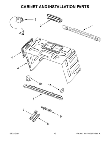 Cabinet And Installation Parts Diagram and Parts List for KMHC319KPS0  Whirlpool Microwave Oven Combo