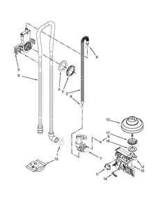 Fill, Drain And Overfill Parts Diagram and Parts List for WDT790SAYW3  Whirlpool Dishwasher