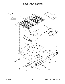Cooktop Parts Diagram and Parts List for KFGD500EBS05  KitchenAid Range