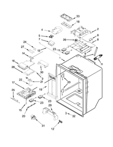 Refrigerator Liner Parts Diagram and Parts List for WRF736SDAT00  Whirlpool Refrigerator