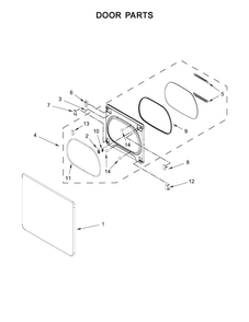 Door Parts Diagram and Parts List for 11069133410  Kenmore Dryer