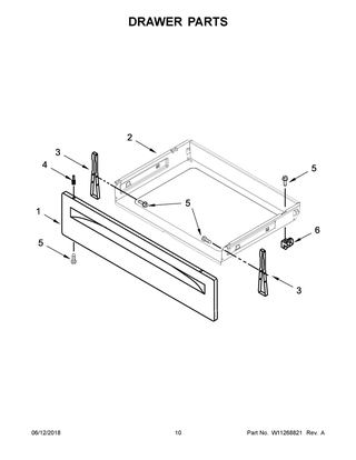 Drawer Parts Diagram and Parts List for YWFE510S0HB0  Whirlpool Range