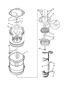 Motor, Basket And Tub Parts Diagram and Parts List for WTW8540BC1  Whirlpool Washer