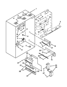 Refrigerator Liner Parts Diagram and Parts List for KBFC42FTS08  KitchenAid Refrigerator