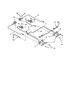 Cooktop Burner Diagram and Parts List for GW395LEGT2  Whirlpool Range