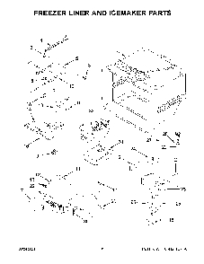 Freezer Liner And Icemaker Parts Diagram and Parts List for KRFC300EWH06  KitchenAid Refrigerator