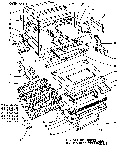Oven Parts Diagram and Parts List for 1554546641  Kenmore Range