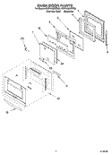 OVEN DOOR PARTS Diagram and Parts List for KEBV208MMT00  KitchenAid Wall Oven