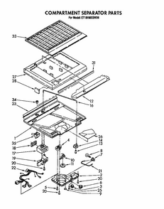 Compartment Separator Diagram and Parts List for S22QFWH00  Whirlpool Refrigerator