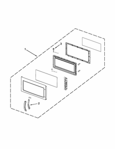 Door Parts Diagram and Parts List for IMH2205AW2  Whirlpool Microwave