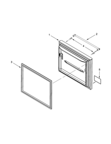 Freezer Door Parts Diagram and Parts List for KRBX109EBL00  KitchenAid Refrigerator