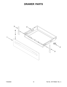 Drawer Parts Diagram and Parts List for WFG515S0MB1  Whirlpool Range