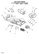 AIR FLOW Diagram and Parts List for MH9180XLT0  Whirlpool Microwave