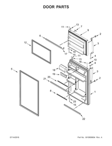 Part Location Diagram of W10806512 Whirlpool Door Handle - Stainless