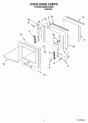 OVEN DOOR PARTS Diagram and Parts List for KEBS278SSS03  KitchenAid Wall Oven
