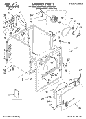 CABINET PARTS Diagram and Parts List for LEQ5000KQ1  Whirlpool Dryer