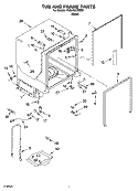 TUB AND FRAME PARTS Diagram and Parts List for KUDJ02CRBS3  KitchenAid Dishwasher
