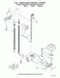 FILL, DRAIN AND OVERFILL PARTS Diagram and Parts List for KUDC03FVBL5  KitchenAid Dishwasher