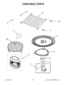 Turntable Parts Diagram and Parts List for YWMH76719CZ3  Whirlpool Microwave Oven Combo