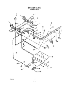 Burner Diagram and Parts List for F4007*1  Roper Range