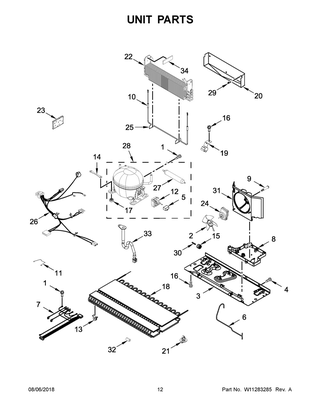 Unit Parts Diagram and Parts List for WRF532SNHZ01  Whirlpool Refrigerator