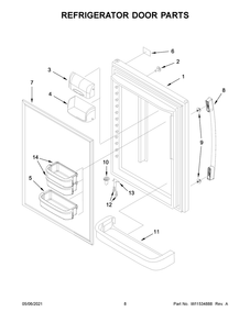 Refrigerator Door Parts Diagram and Parts List for ABB1924BRW03  Whirlpool Refrigerator