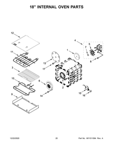 18 Inch Internal Oven Parts Diagram and Parts List for KFDC558JSS01  Whirlpool Range