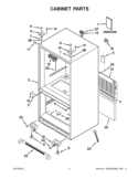 CABINET PARTS Diagram and Parts List for GX5FHTXVY010  Whirlpool Refrigerator