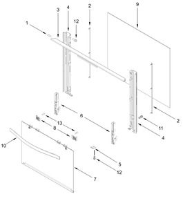 Door Parts Diagram and Parts List for VRGW3162RB0  Whirlpool Range