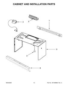 Cabinet And Installation Parts Diagram and Parts List for WMH31017HZ5  Whirlpool Microwave