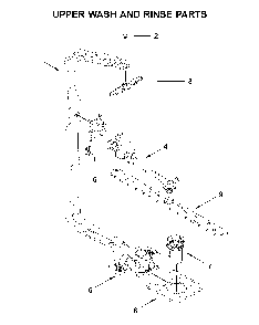 Upper wash and rinse parts Diagram and Parts List for WDT750SAKB0  Whirlpool Dishwasher