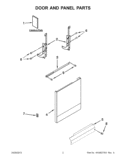 DOOR AND PANEL PARTS Diagram and Parts List for WDF111PABW1  Whirlpool Dishwasher