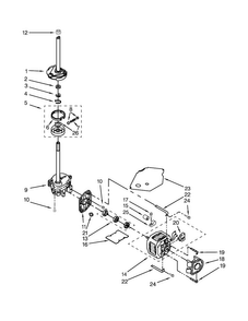 Brake, Clutch, Gearcase, Motor And Pump Parts Diagram and Parts List for 7MWET3300EQ0  Whirlpool Washer Dryer Combo