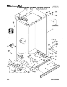 Cabinet Parts Diagram and Parts List for KCCS36FJT00  KitchenAid Refrigerator